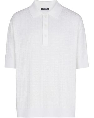 Balmain Pb-Monogram Polo Shirt - White