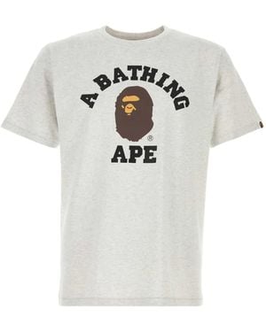 A Bathing Ape T-Shirt À Imprimé College - Blanc