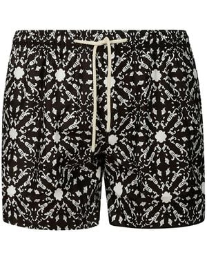 Peninsula Salina Baroque-Print Swim Shorts - Black