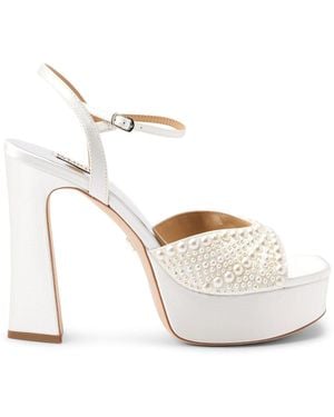 Badgley Mischka 90Mm Bryleigh Satin Sandals - White