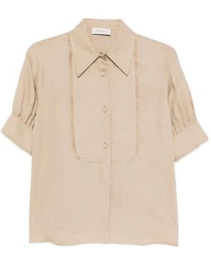 Agnona Buttoned Fringed Shirt - Natural