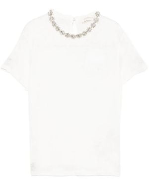 Zimmermann Crystal-Embellished T-Shirt - White