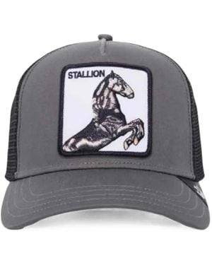 Goorin Bros Embroidered-Patch Mesh-Panels Cap - Gray