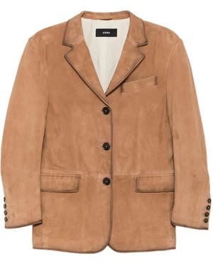Arma Suede Button-Detail Jacket - Brown