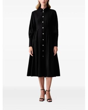 Fracomina Button-Down Shirt-Dress - Black
