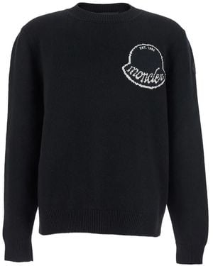 Moncler Logo-Patch Crew-Neck Jumper - Black