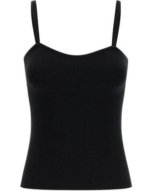 Max Mara Sweetheart-Neck Top - Black
