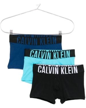 Calvin Klein Logo-Waistband Boxers (Pack Of Three) - Blue