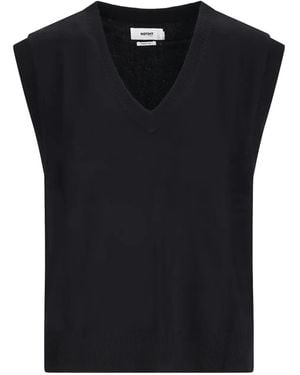 Not Shy Elsie V-Neck Wool Top - Black