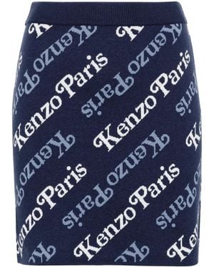 KENZO Mini Skirt With Inlay - Blue
