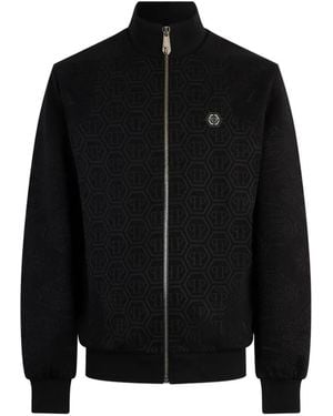 Philipp Plein Jacquard Monogram Tracksuit Jacket - Black