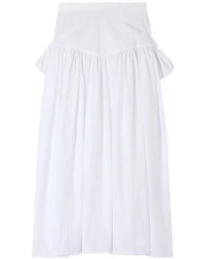 Sandro Maxi Poplin Skirt With Ties - White