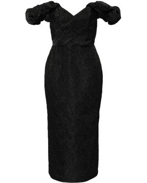 Marchesa フローラルクローク ドレス - ブラック