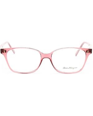 Ferragamo Eyewear Square-Frame Glasses - Pink