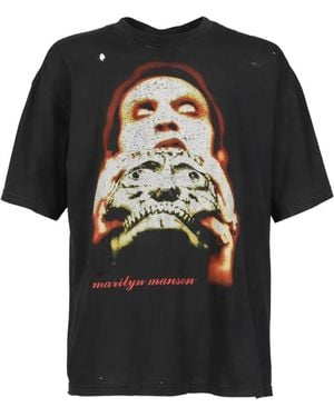 Earthling Collective Graphic-Print Distressed T-Shirt - Black