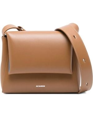 Jil Sander Schultertasche Mit Logo-Print - Braun