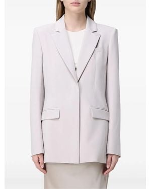 Patrizia Pepe Single-Breasted Notched-Lapel Blazer - Grey