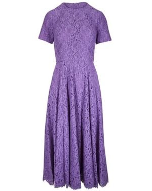 Michael Kors Corded Floral-Lace Dance Dress - Purple