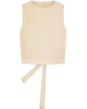 Rabanne Sleeveless Crop Top - Natural