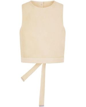 Rabanne Sleeveless Crop Top - Natural