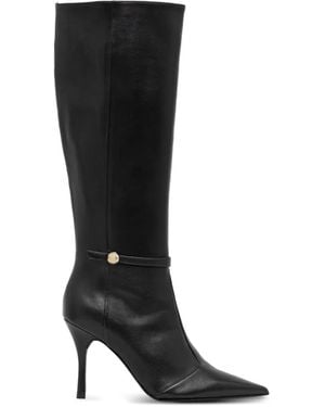 Furla Strap Pointed Boots - Black