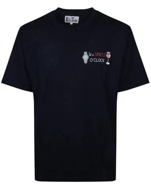MC2 Saint Barth Arnott Cotton T-Shirt With It's Spritz O'Clock Embroidery - Blue