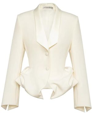 POST MERIDIEM Peplum Jacket - White
