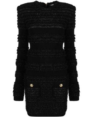Balmain ツイード ミニドレス - ブラック