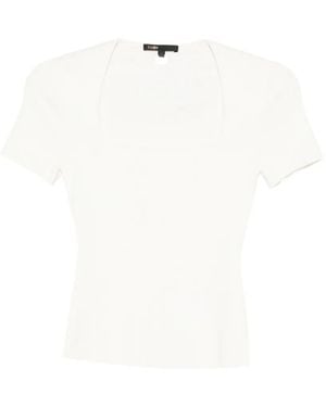 Maje Square-Neck Ribbed Jumper - White