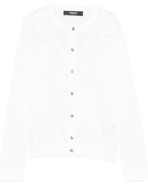 Versace Cardigan En Dentelle À Motif Baroque - Blanc