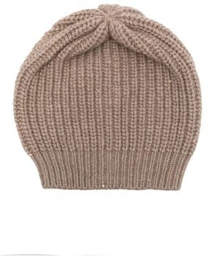 Brunello Cucinelli Sequin-Embellished Ribbed-Knit Beanie - Grey
