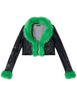 Heron Preston Vest Van Imitatiebont - Groen