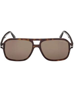 Tom Ford Madison-02 Pilot-Frame Sunglasses - Brown