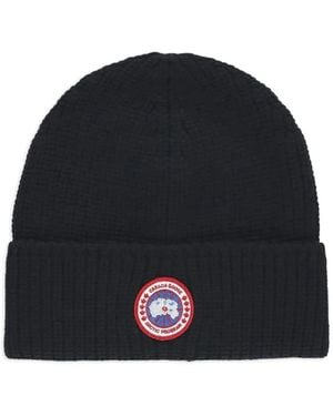 Canada Goose Logo-Patch Wool Beanie - Black