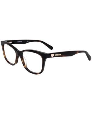 Moschino Tortoiseshell-Effect Square-Frame Glasses - Brown