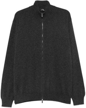 Cesare Attolini Zip-Up Knitted Cardigan - Black