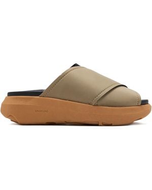 Onwuad Crossover-Strap Flip-Flops - Brown