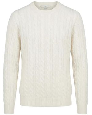 Malo Cable-Knit Cashmere Sweater - White