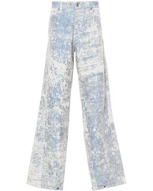 PDF Gerade Jeans Mit Staub-Effekt - Blau