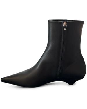 Vic Matié Pointed-Toe Side-Zip Ankle Boots - Black
