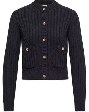Moncler Cotton Padded Cardigan - Blue