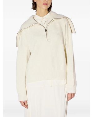 Liviana Conti Jersey Evadne De Canalé Con Cremallera En El Cuello - Blanco