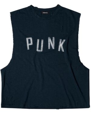 Mainless Mouwloze Top - Blauw