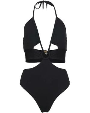 Max Mara Cleopatra Halterneck-Cutout Swimsuit - Black
