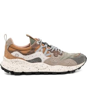 Flower Mountain Panelled Speckled-Sole Trainers - White