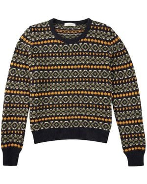 Zanone Jacquard Crew-Neck Sweater - Black