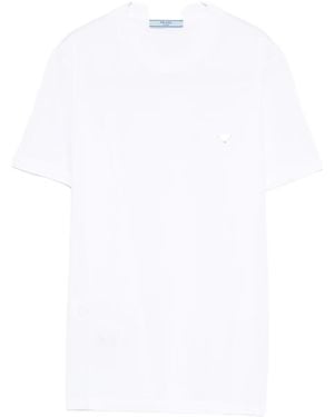 Prada Triangle-Logo T-Shirt - White
