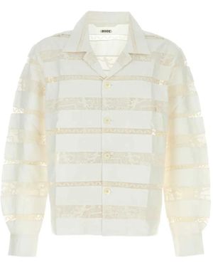 Bode Lace-Panelled Shirt - White