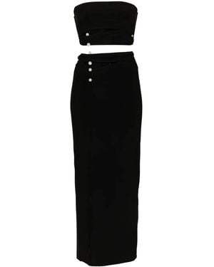 Nissa Faux Pearl-Embellished Skirt Set - Black