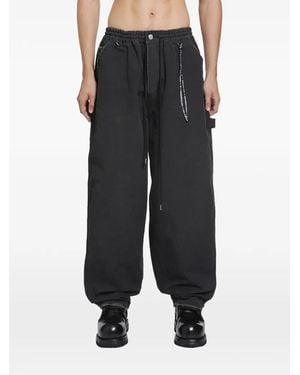 MASTERMIND WORLD Stonewashed Wide-Leg Pants - Black